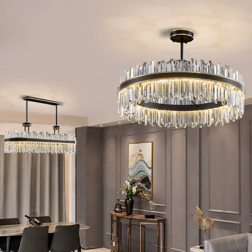 MIRODEMI® Ahrntal | Luxury Elite Oval Crystal LED Chandelier for Dining room