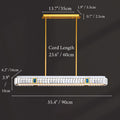 MIRODEMI Aiello Calabro | Luxury Contemporary Rectangle LED Crystal Pendant Chandelier for Hotel
