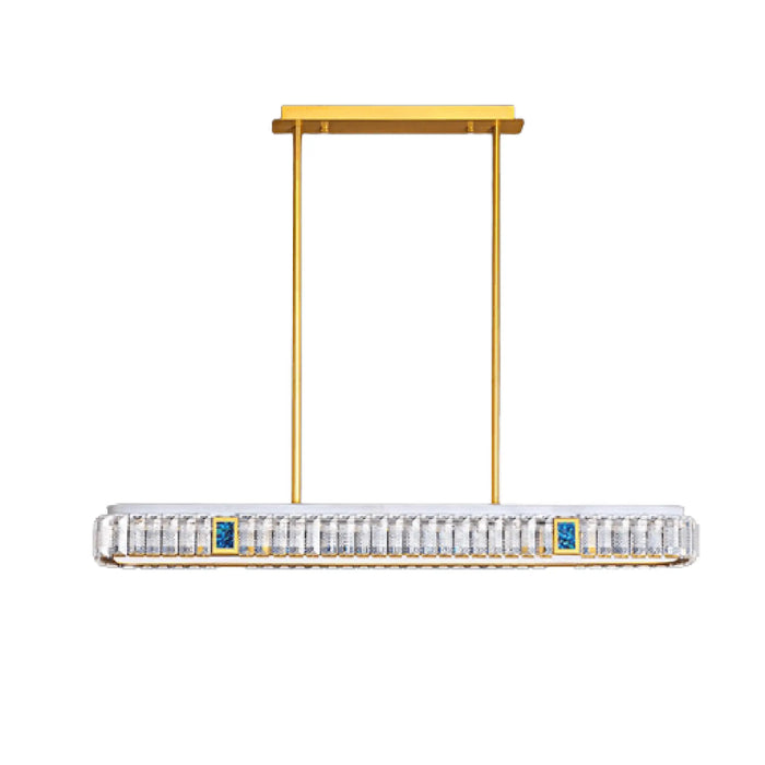 MIRODEMI® Aiello Calabro | Luxury Contemporary Rectangle LED Crystal Pendant Chandelier for Dining Room