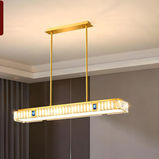 MIRODEMI Aiello Calabro | Luxury Contemporary Rectangle LED Crystal Pendant Chandelier for Bedroom