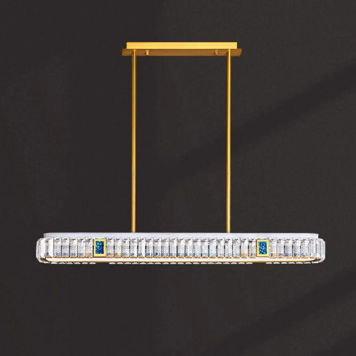 MIRODEMI® Aiello Calabro | Contemporary Rectangle LED Crystal Pendant Chandelier for Lovely House