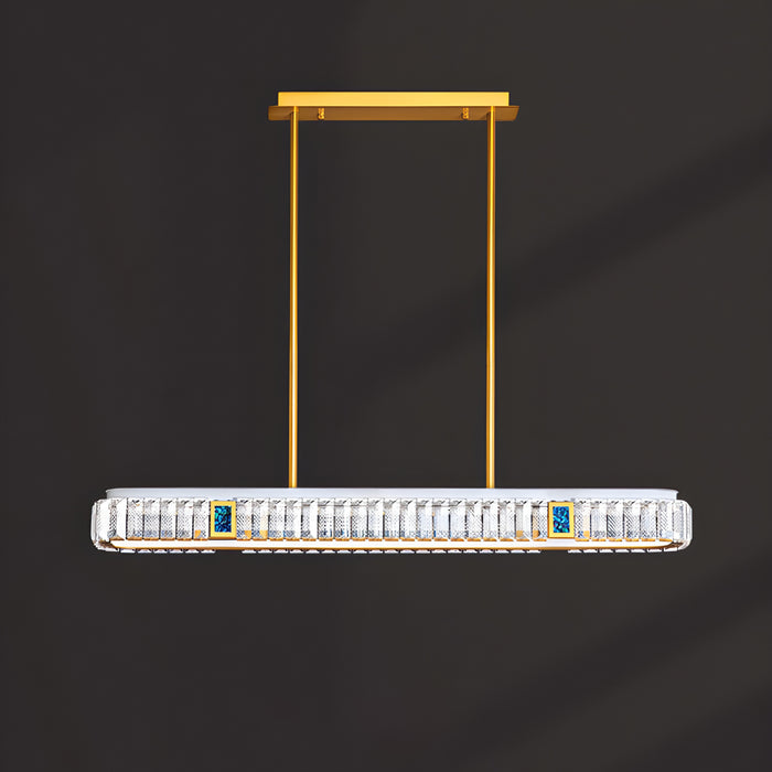 MIRODEMI Aiello Calabro | Luxury Contemporary Rectangle LED Crystal Pendant Chandelier for Kitchen