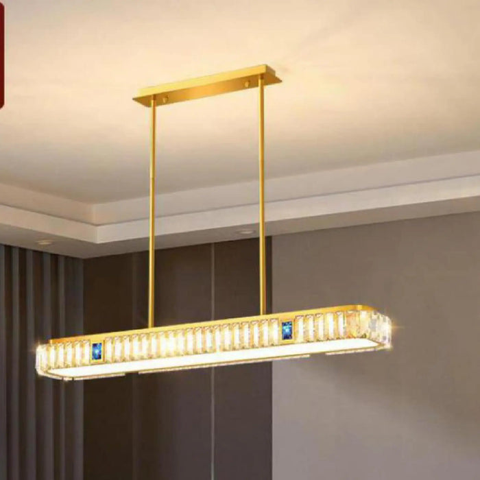 MIRODEMI® Aiello Calabro | Contemporary Rectangle LED Crystal Pendant Chandelier for Living Room