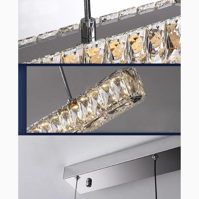 MIRODEMI® Aiello del Sabato | Classy Modern Crystal Pendant LED Light for Study, Dining Room