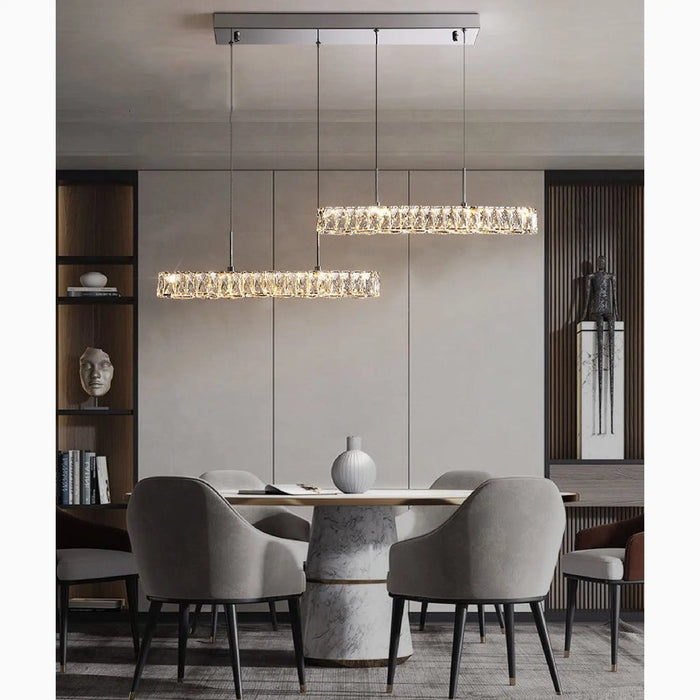 MIRODEMI® Aiello del Sabato | Modern Crystal Pendant LED Light for Study, Dining Room