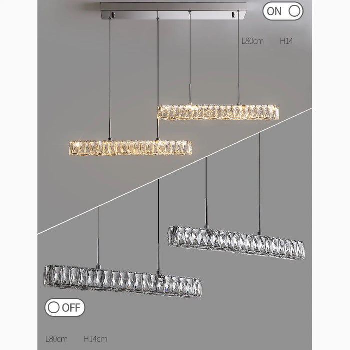 MIRODEMI® Aiello del Sabato | Elegant Modern Crystal Pendant LED Light for Study, Dining Room