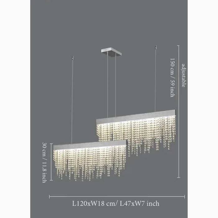 MIRODEMI® Ailano | Splendid Creative Raindrops Shining LED Crystal Chandelier Sizes
