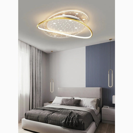 MIRODEMI® Airasca | Round Acrylic Ceiling Lamp with Stars