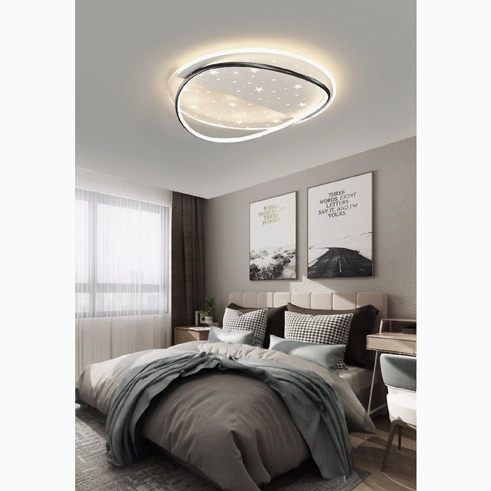 MIRODEMI® Airasca | Round Acrylic Dimmable Ceiling Lamp with Stars