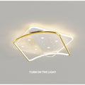 MIRODEMI® Airasca | Round Acrylic Dimmable Ceiling Lamp with Stars golden