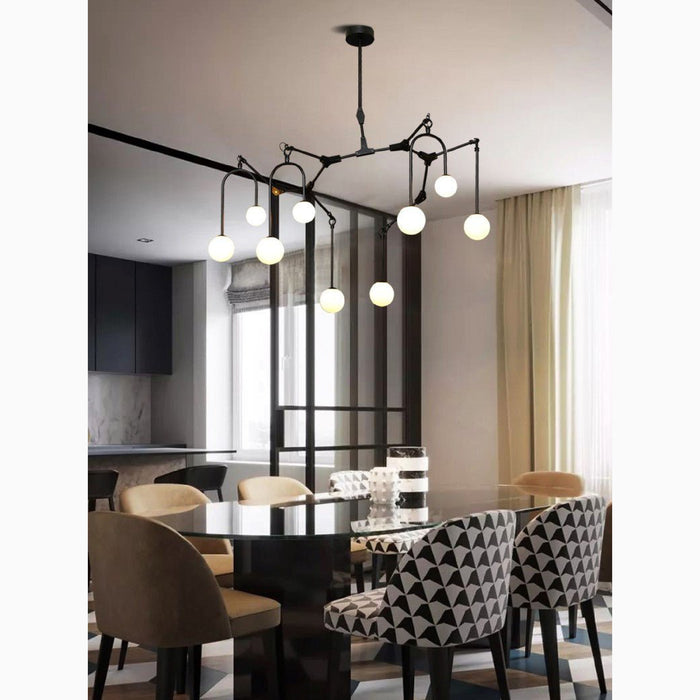 MIRODEMI Airole Creative Glass Chandelier for Dining Room Black