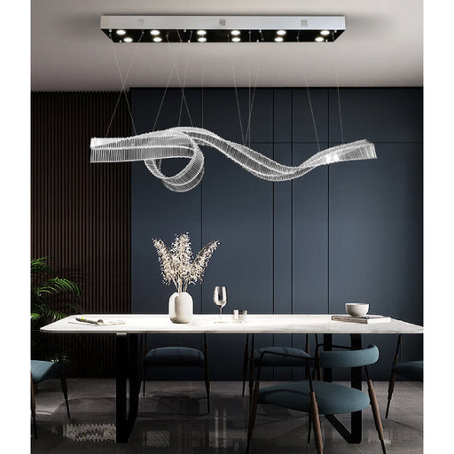 MIRODEMI Alassio Creative LED Chandelier In The Shape Of Ribbon Dining Room Decoration