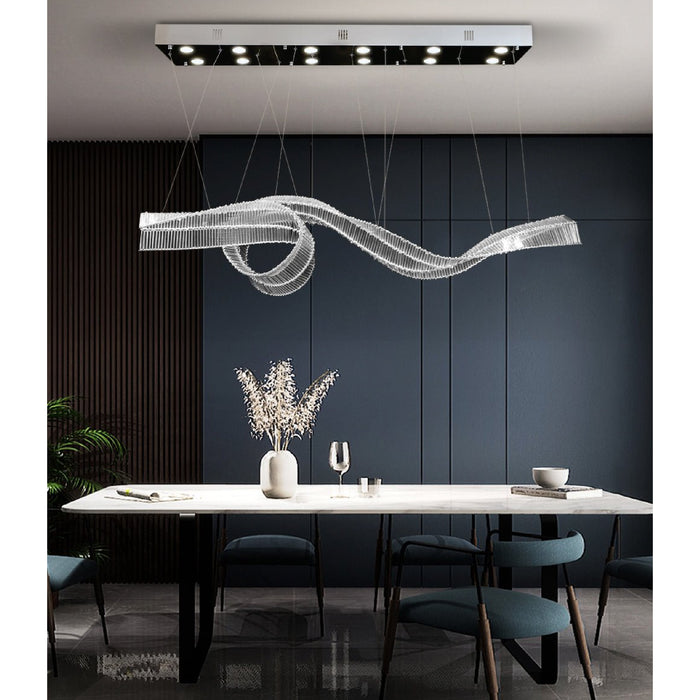 MIRODEMI Alassio Creative LED Chandelier In The Shape Of Ribbon Dining Room Decoration