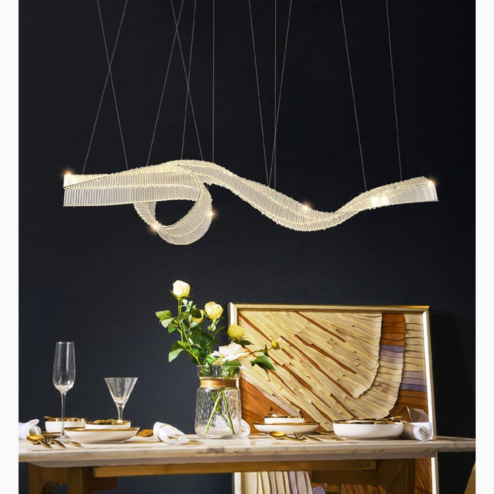 MIRODEMI Alassio Creative LED Chandelier In The Shape Of Ribbon For Kitchen and Dining Room