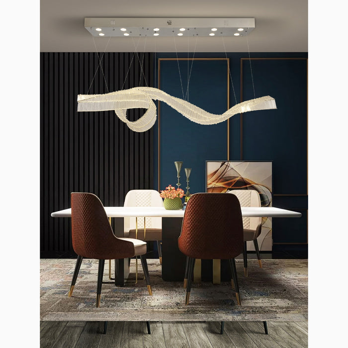 MIRODEMI Alassio Creative LED Chandelier In The Shape Of Ribbon For Luxury Decoration Dining Room
