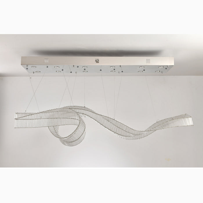 MIRODEMI Alassio Creative LED Chandelier In The Shape Of Ribbon White Color