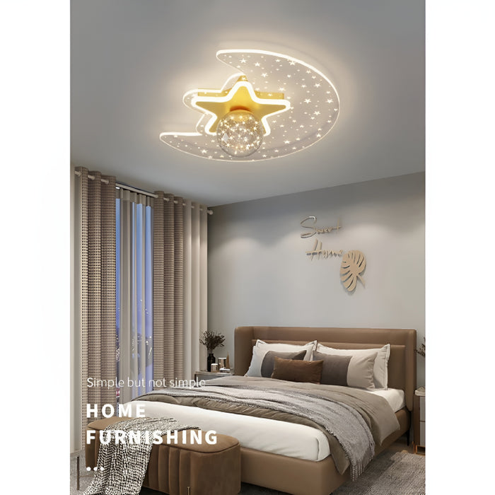 MIRODEMI® Alba | Modern Moon Led Ceiling Lamp with LED Lighting Surface image | luxury lighting | star shape ceiling lamps | led lamps