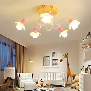 MIRODEMI Albanella | Modern Pink Ceiling Lamp for Girls Bedroom | chandeliers | flush mount | for kids room