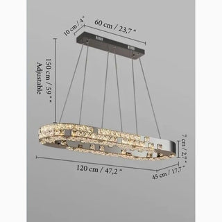 MIRODEMI® Albano Laziale | Stunning Creative Oval Led Crystal Chandelier With Brilliant Drops Sizes