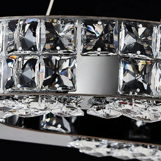 MIRODEMI® Albano Laziale | Stunning Creative Oval Led Crystal Chandelier With Brilliant Drops in Details