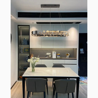 MIRODEMI® Albano Laziale | Stunning Creative Oval Led Crystal Chandelier With Brilliant Drops for House