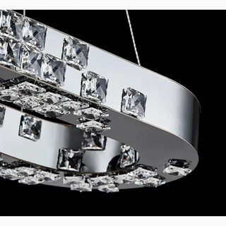MIRODEMI® Albano Laziale | Stunning Creative Oval Led Crystal Chandelier With Brilliant Drops Small Details