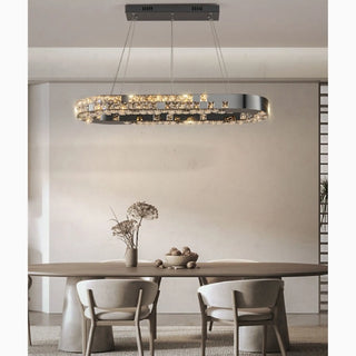 MIRODEMI® Albano Laziale | Stunning Creative Oval Led Crystal Chandelier With Brilliant Drops for Lovely House