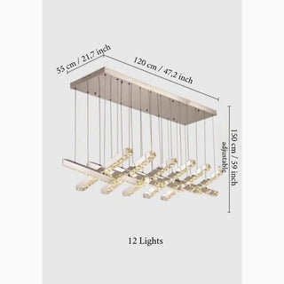 MIRODEMI® Albano Sant'Alessandro | Creative Stylish Crystal Led Chandelier For Kitchen Island