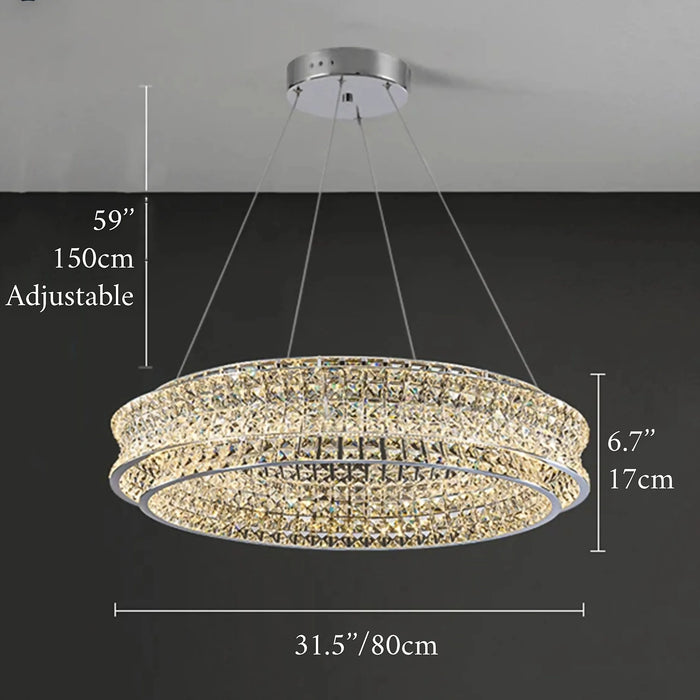 MIRODEMI® Albano Vercellese | Luxury Chrome/Gold Creative Drum Crystal Chandelier for Dining Room