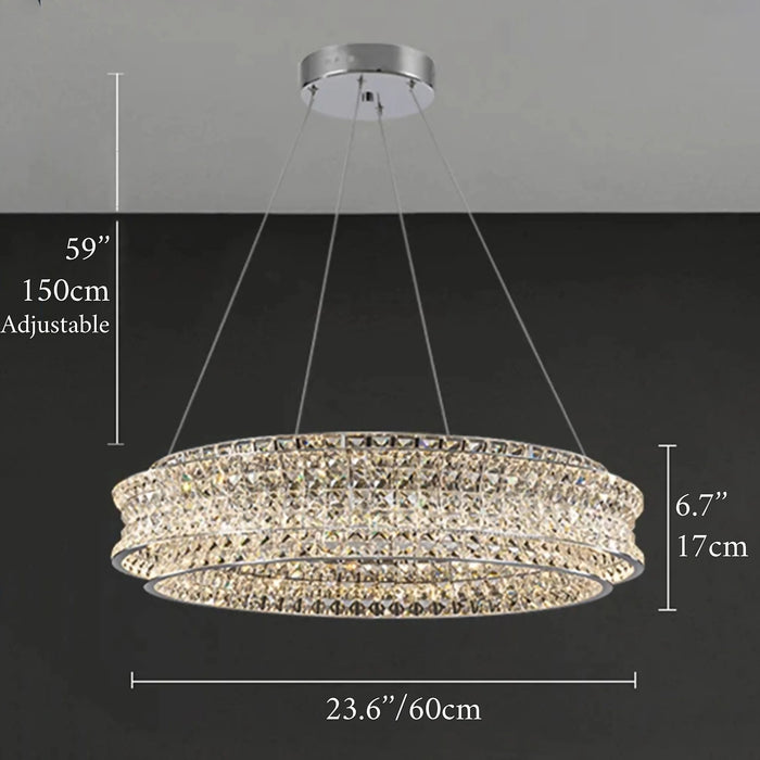 MIRODEMI® Albano Vercellese | Luxury Chrome/Gold Creative Drum Crystal Chandelier for Living Room