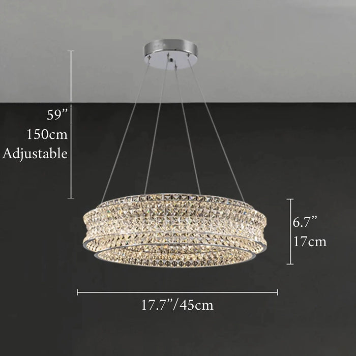 MIRODEMI® Albano Vercellese | Luxury Chic Chrome/Gold Creative Drum Crystal Chandelier