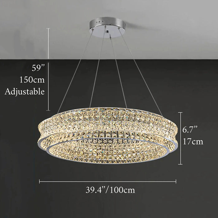 MIRODEMI® Albano Vercellese | Luxury Chrome/Gold Creative Drum Crystal Chandelier for Bedroom
