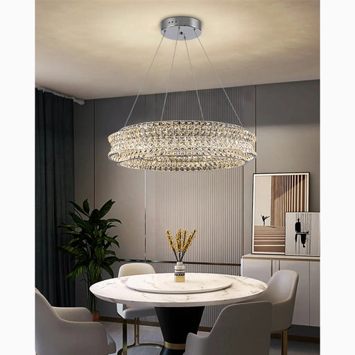 MIRODEMI® Albano Vercellese | Chic Chrome/Gold Creative Round Crystal Chandelier