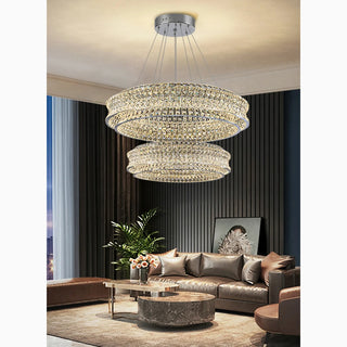 MIRODEMI® Albano Vercellese | Chic Chrome/Gold Creative Drum Crystal Chandelier