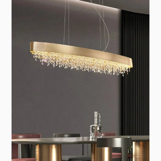 MIRODEMI® Albano di Lucania | Modern Brilliant Classy Rectangular Crystal Chandelier