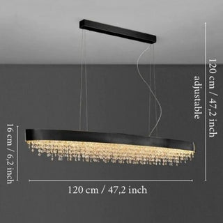 MIRODEMI® Albano di Lucania | Modern Brilliant Classy Rectangular Crystal Chandelier for Living Room