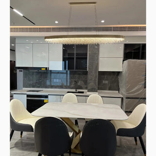 MIRODEMI® Albano di Lucania | Modern Brilliant Classy Rectangular Crystal Chandelier for Home