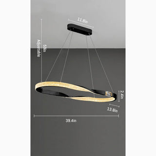 MIRODEMI Albaredo d'Adige Elegant Creative Acrylic Crystal LED Strips Chandelier Black Size
