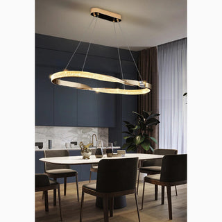 MIRODEMI Albaredo d'Adige Elegant Creative Acrylic Crystal LED Strips Chandelier For Kitchen Island