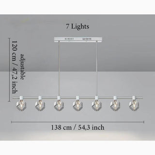 MIRODEMI Albaredo per San Marco Fancy Modern Led Long Linear Crystal Chandelier 7 Lights