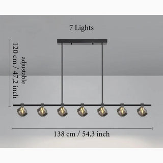 MIRODEMI Albaredo per San Marco Fancy Modern Led Long Linear Crystal Chandelier Size 7 lights