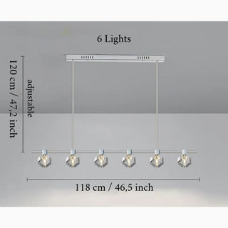 MIRODEMI Albaredo per San Marco Fancy Modern Led Long Linear Crystal Chandelier 6 Lights