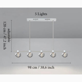 MIRODEMI Albaredo per San Marco Fancy Modern Led Long Linear Crystal Chandelier 5 Lights