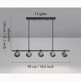 MIRODEMI Albaredo per San Marco Fancy Modern Led Long Linear Crystal Chandelier Size 5 Lights