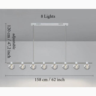 MIRODEMI Albaredo per San Marco Fancy Modern Led Long Linear Crystal Chandelier 8 Lights Size