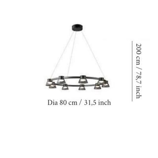 MIRODEMI Albareto Nordic Linear Novelty Ultramodern LED Chandelier Dia80 Size