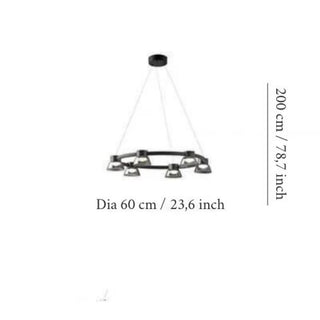 MIRODEMI Albareto Nordic Linear Novelty Ultramodern LED Chandelier Dia 60