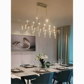 MIRODEMI Albera Ligure | Lightning Art Chic Crystal Stainless steel Chandelier with Warm Light