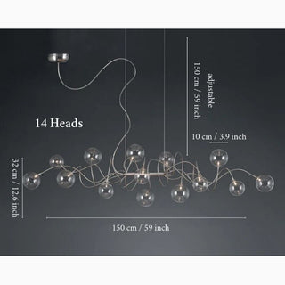 MIRODEMI Alberobello Stylish Nordic Abstract LED Glass Chandelier 14 Heads