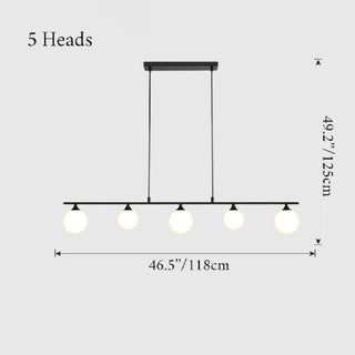 MIRODEMI Albi Nordic Modern Simple Glass Ball LED Chandelier 5 Heads Black